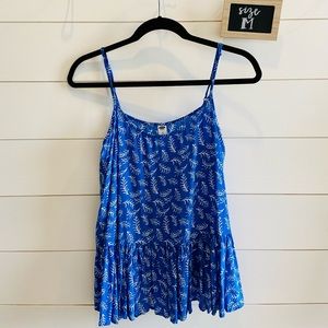 OLD NAVY | Royal Blue Peplum Printed Tank